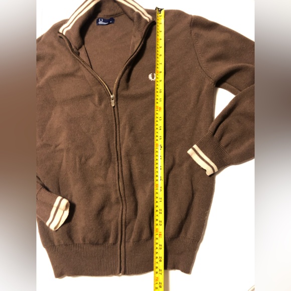 Fred Perry zip brown wool sweater - Picture 5 of 13